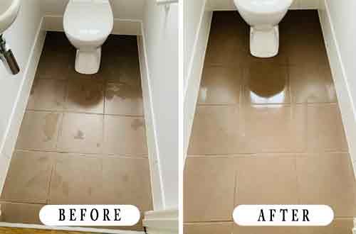 brown bathroom tile before after