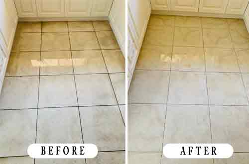cream colour tile before after